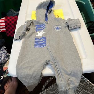 Converse one piece zip up with hoodie outfit six months